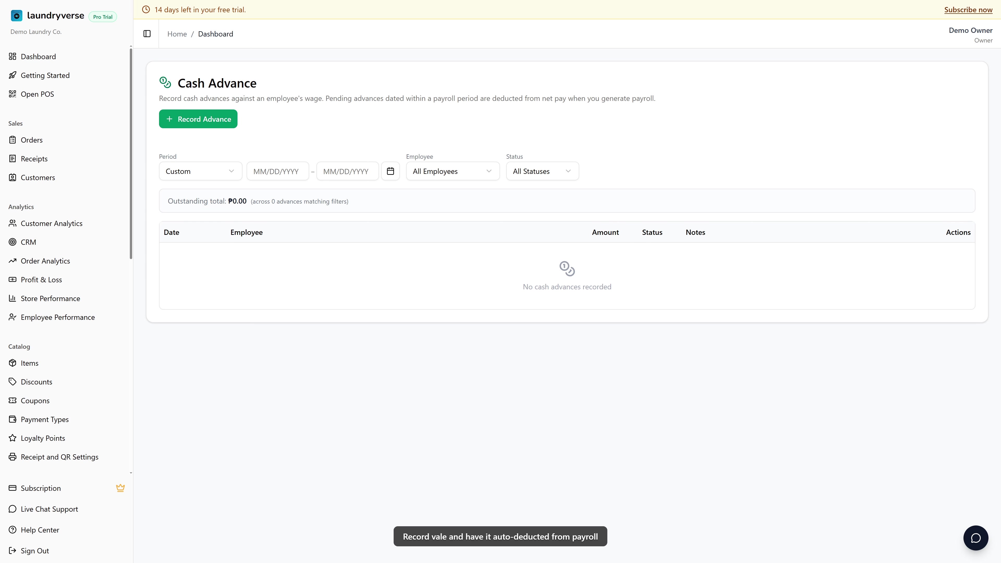 Cash Advance walkthrough video