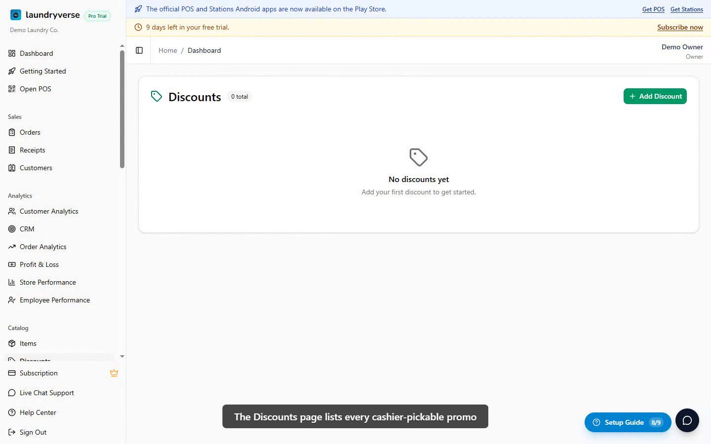 Discounts admin page walkthrough video
