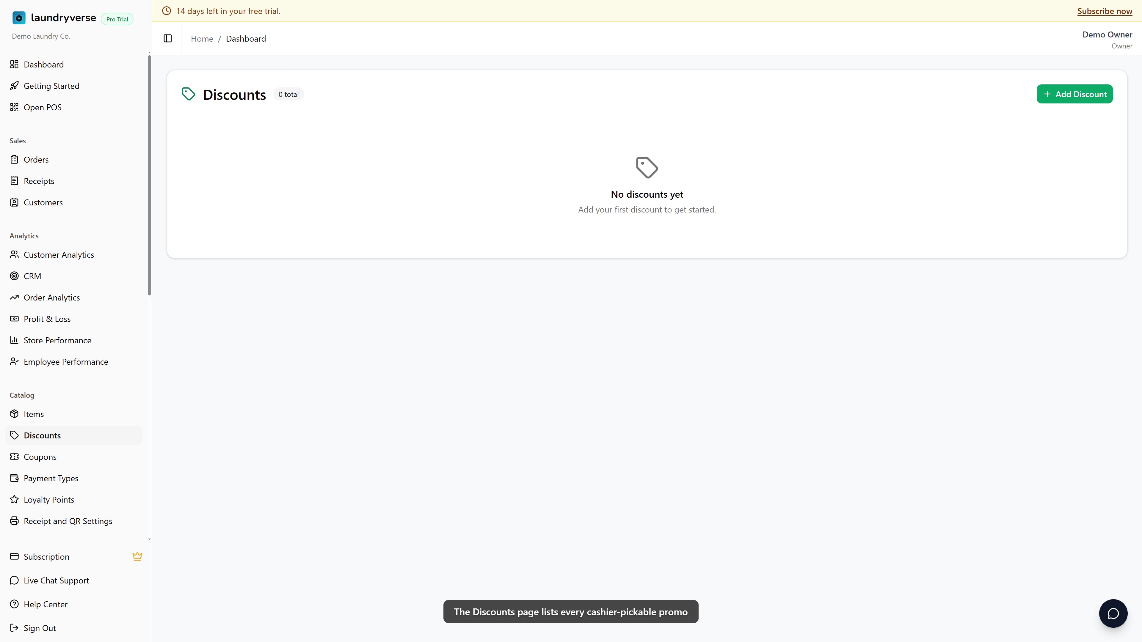 Discounts admin page walkthrough video