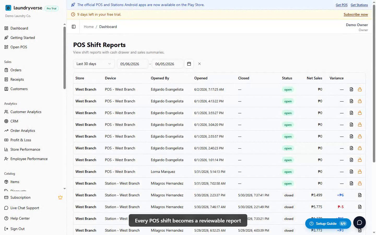 POS Shift Reports walkthrough video