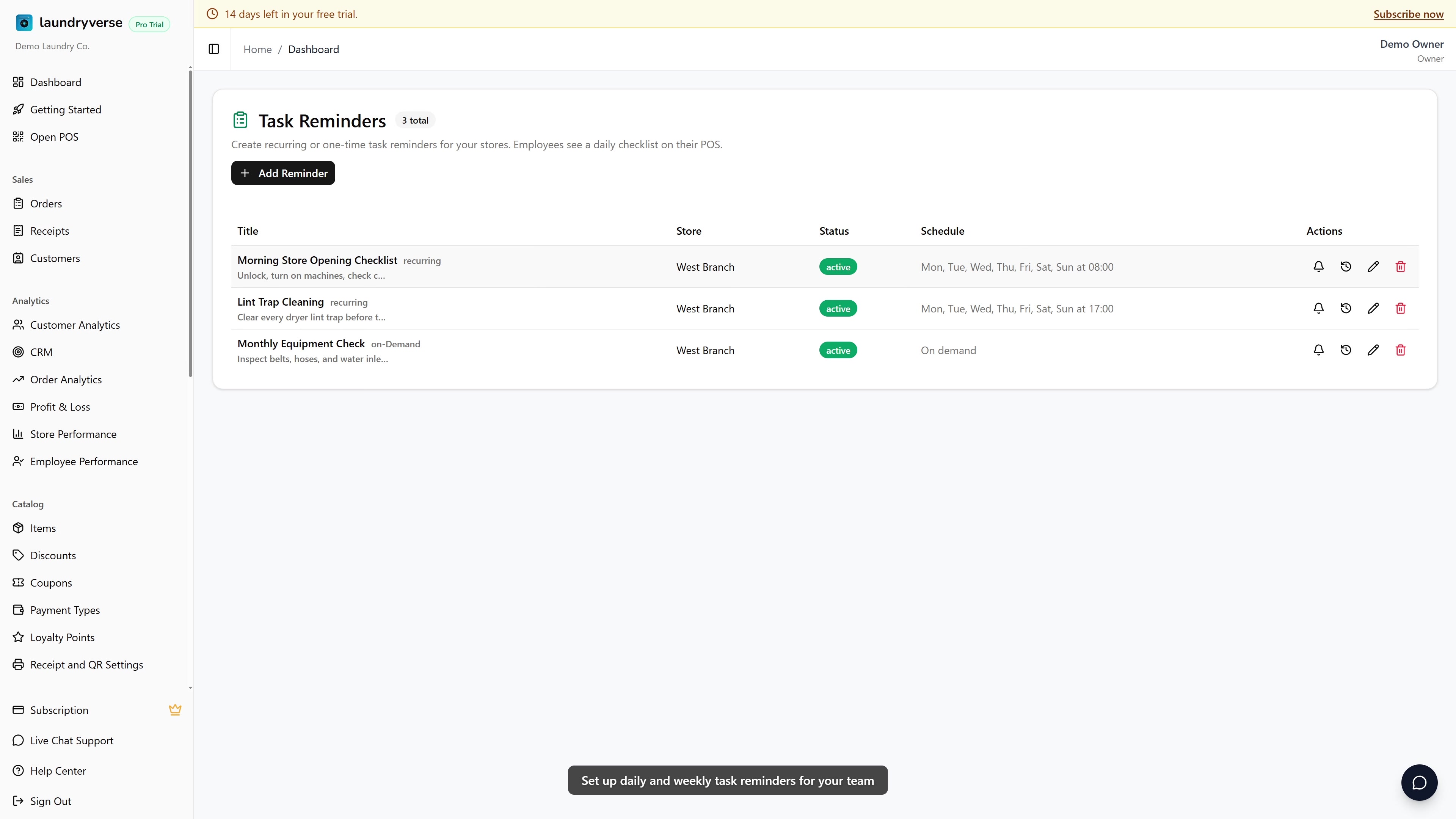 Task reminders walkthrough video