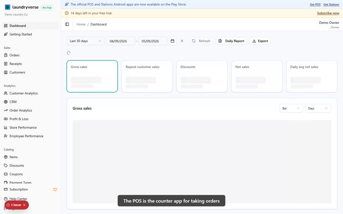 Setting up the POS walkthrough