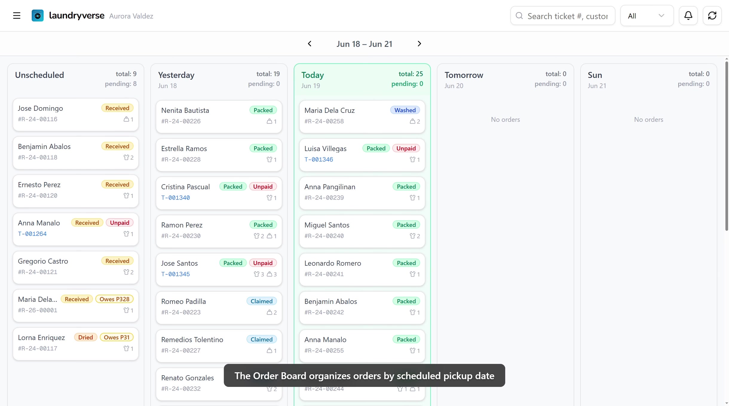 Order Board walkthrough video