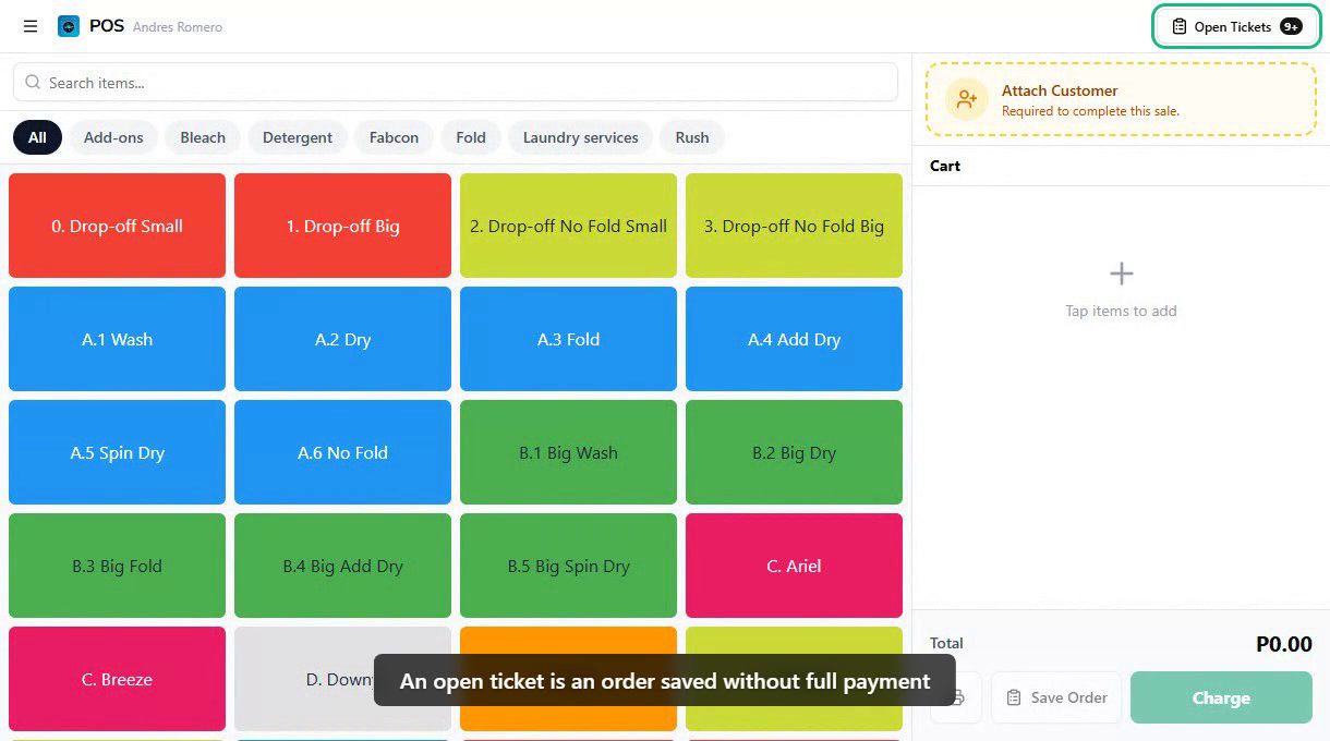 Open Tickets walkthrough video